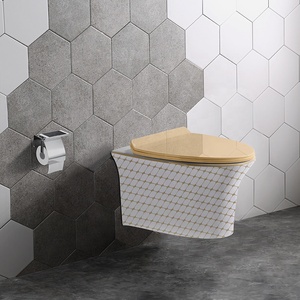 WC suspendu en céramique à chasse d'eau par gravité, sans bride, pour la vente en gros - Product Image 1