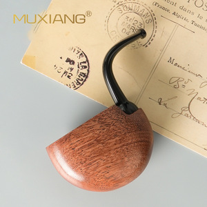 MUXIANG Wooden Smoking Pipe Bent Type 3mm Filter Portable Pocket Pipe For Men Retro Handmade Gift - Product Image 2