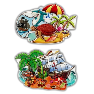 Aimants de réfrigérateur en résine 3D en forme de tortue de plage créative, souvenirs de voyage personnalisés, cadeau, navire pirate en polyrésine - Product Image 6
