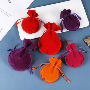 Custom Logo Round Bottom Drawstring <b>Bag</b> Suede Velvet Earrings Necklace Jewelry <b>Dust</b> <b>Bag</b> Drawstring Gift Pouches With String - Product Image 5