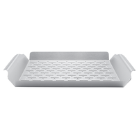 Plancha de barbecue en acier inoxydable durable pour une cuisson uniforme des légumes, des fruits de mer et de la viande sur les grils à gaz et au charbon de bois