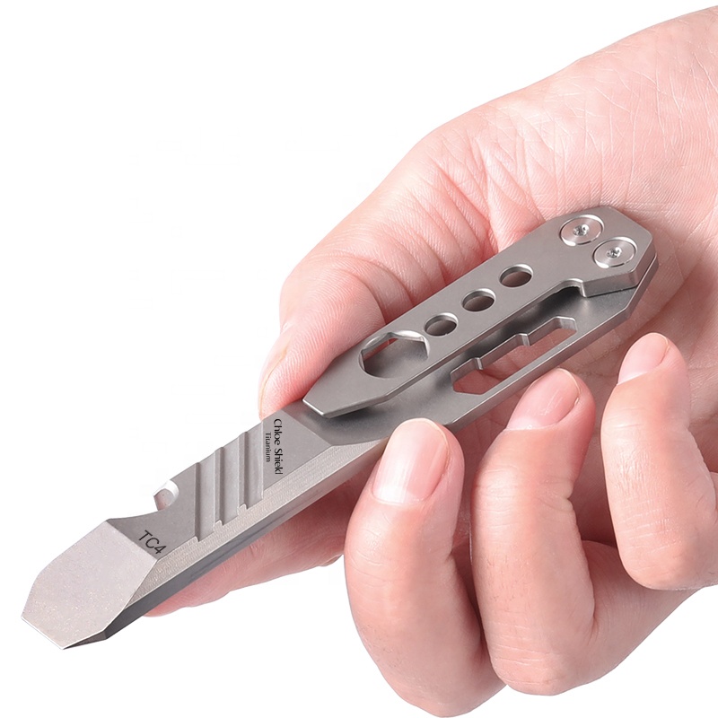 Titanium Pry Bar, Pocket Small Prybar, Flat Pry Bar Mini Crowbar, EDC