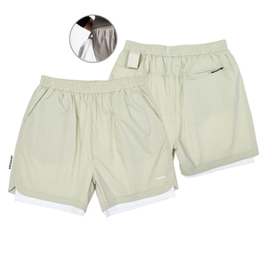 Pantalones Cortos Deportivos 2 en 1 Transpirables Personalizados, Pantalones Cortos de Entrenamiento de Secado Rápido con Forro Atlético, Bolsillo con Cierre y Presilla para Toalla, Pantalones Cortos Deportivos para Hombre - Product Image 1