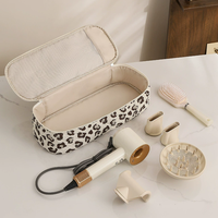 Tas Penyimpanan Pengering Rambut Polka Dot Tas Penyimpanan Pengering Rambut Portabel Kapasitas Besar untuk Alat Pengeriting Rambut