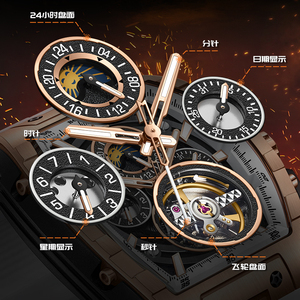 Bonest Gatti Trending Hollow Tourbillon Men's Watch Multifunctional <strong>Chronograph</strong> Luminous Waterproof <strong>Automatic</strong> Mechanical BG5005 - Product Image 4