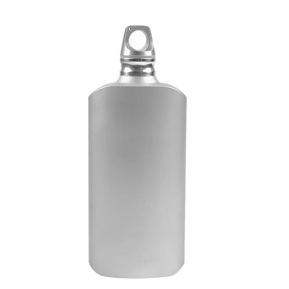 Botella de titanio para exteriores, recipiente curvo de titanio con tapa, 800ml, respetuoso con el medio ambiente, para acampar y hacer senderismo