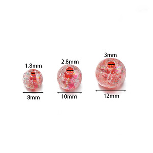 Cuentas acrílicas redondas translúcidas de 8/10/12 mm para la fabricación de joyería, cuentas sueltas a granel para manualidades DIY. - Product Image 2