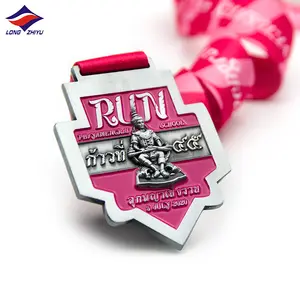 Longzhiyu 17 Years Manufacturer Running Sport Medals Custom Logo Metal Thailand Style Medallion Souvenir Factory Wholesale