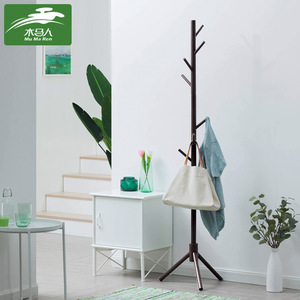 Simple floor-standing solid wood <b>clothes</b> <b>rack</b>, easy-to-assemble storage <b>rack</b> for bedroom and home use. - Product Image 3