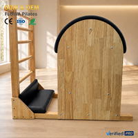 FLOWA Instructor Pilates Ladder Barrel en bois 34 kg 6 marches pour programmes de certification, formation et enseignement en académie, conforme aux standards