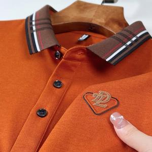 قميص بولو جديد لعام 2024 بألوان متباينة وياقة وأكمام طويلة، مقاسات من <span class=keywords><strong>M</strong></span> إلى 4XL، قميص رجالي عملي غير رسمي مع تطريز حروف وخرز من القطن - Product Image 2