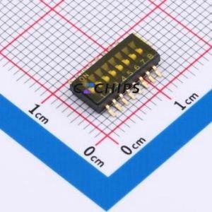 DSHP-08-TS-GER DIP Switch SMD Switch Flat Toggle, Groove Type Single Pole Single Throw 8 1.27mm - Product Image 1