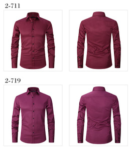 Nuove Camicie da <span class=keywords><strong>Uomo</strong></span> Casual a Maniche Lunghe per l'Autunno, Bianche, Nere, <span class=keywords><strong>Blu</strong></span>, Rosse, Camicie Formali Slim Fit per <span class=keywords><strong>Uomo</strong></span> - Product Image 2