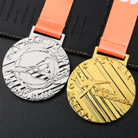 Médailles de karaté kickboxing en métal moulé or argent bronze fabrication de médailles souvenirs trophée de sport pour l'obtention du diplôme scolaire