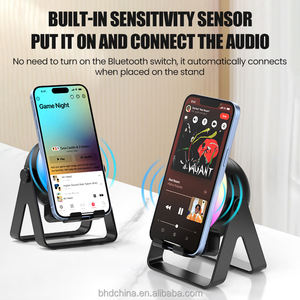 Haut-parleur Bluetooth coloré RGB BT 5W lecture automatique de <span class=keywords><strong>musique</strong></span> avec support de support intelligent sans fil à lumière ambiante pour bureau à domicile - Product Image 2