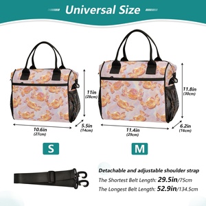 Bolsa de Almuerzo de Poliéster Rosa Hawaiano con Impresión Personalizada de Gran Capacidad, Cómoda de Llevar y Reutilizable - Product Image 2