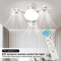 Ventilador de Techo Universal con Luz LED y Control Remoto, Ventilador de Techo Silencioso con 3 Velocidades para Comedor, Dormitorio, Sala de Estar