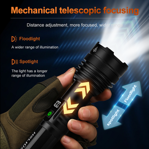 Helius 3000 Lumens Siêu Sáng Linterna Kính Thiên Văn Zoom Làm Việc Ánh Sáng Hợp Kim Nhôm Dài Phạm Vi <span class=keywords><strong>LED</strong></span> <span class=keywords><strong>Torch</strong></span> Đèn Pin Chiến Thuật - Product Image 5