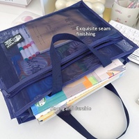 Sac à main Startrichest pour étudiants, grande capacité, A4, horizontal, en maille épaisse, double couche, sac à documents avec poignée