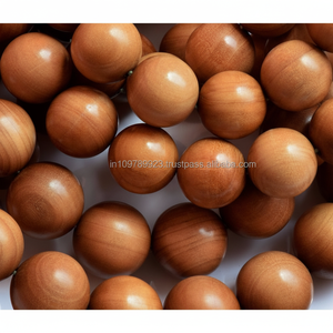 Chapelet Mala Premium Bois de Santal (Album Santalum) Perles 50 + Ans Parfum Boisé Doux Écologique pour Prière de Méditation - Product Image 1