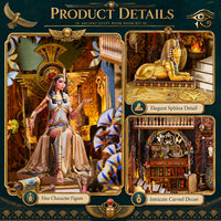 Kit de Maqueta de Librería del Antiguo Egipto, Escena en Miniatura para Armar, Rompecabezas 3D Cortado con Láser, Decoración para Estantería, Regalo para Adultos y Coleccionistas