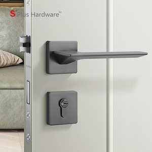 Poignée de verrouillage de porte double noire à <span class=keywords><strong>levier</strong></span> de passage intérieur moderne de style <span class=keywords><strong>italien</strong></span> pour portes et fenêtres intérieures d'hôtel - Product Image 3