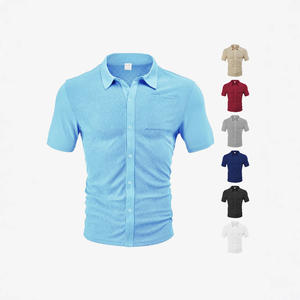 Ropa Masculina Transfronteriza Europea y Americana, Envío TK, Cárdigan de Verano Holgado y Transpirable con Cuello Camisero, Tejido Jacquard - Product Image 1