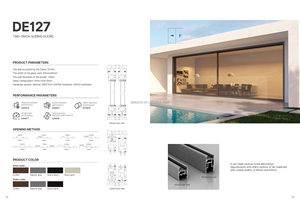 Fibra de vidrio de aleación de aluminio con marco estrecho y delgado interior de vidrio deslizante de dos pistas moderno para hoteles, oficinas, balcones, vista completa - Product Image 5