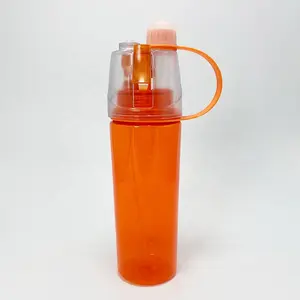 Water Mist Spray Bottle Tritan Mist Spray Drinking Water Bottle/BPA Free Spray Water Bottle With Straw