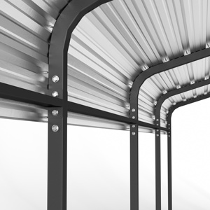 Abri de voiture en métal de 12x20 pieds avec base renforcée et <span class=keywords><strong>toit</strong></span> en acier galvanisé pour voitures, bateaux et camions - Product Image 4