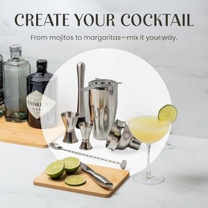 Juego de Coctelería de 11 Piezas, Caja de Madera, Herramientas de Bar, Fabricante Profesional, Coctelera de Acero Inoxidable de 700 ml, Kit de Bartender para Mixología - Product Image 2