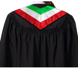 Estola de satén con bandera nacional italiana personalizada con faja de graduación universitaria bordada para uso escolar - Product Image 3