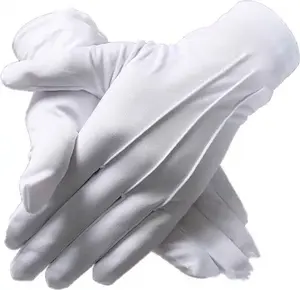 High Quality Korean Cotton Driving Gloves Pure White School Etiquette Ceremony Work Hand Gloves For Honor Guard Parade