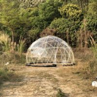 Dôme géodésique transparent en TPU de 3,6 m avec cadre en plastique ABS, petite tente de jardin, igloo