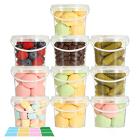 Seau en plastique transparent avec couvercle, hermétique, de qualité alimentaire, OEM&ODM, 900 ml, 1 L, 2 L, 3 L, 4 L, 5 L, pour noix, yaourt, bonbons, confiture