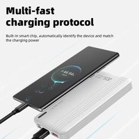 Batterie externe pour téléphone portable avec logo OEM, 10000 mAh, haute capacité, PD 22,5 W, station d'alimentation portable avec charge sans fil Micro USB