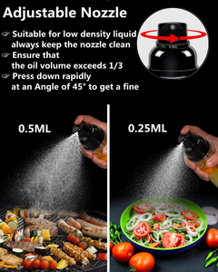 Pulvérisateur d'huile d'olive pour la cuisson, vaporisateur d'huile d'olive en verre de 200ml avec [arroseur réglable] pour friteuse à Air, brumisateur d'huile d'olive pour Sala - Product Image 2