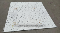 Mosaïque de marbre à bandes aléatoires Carreaux de sol en marbre blanc naturel
