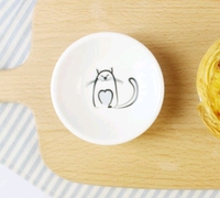 Petit plat en céramique de style japonais avec motif de dessin animé pour chat Assiette jetable pour sauce et vinaigre pour fêtes pour chats