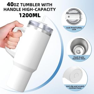 Gobelet isotherme personnalisé de 40 oz avec photo, texte et logo, tasse de voyage avec poignée et paille, en acier inoxydable, en stock, bouteille d'eau - Product Image 5