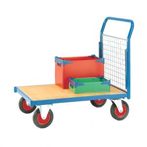 Almacén <span class=keywords><strong>4</strong></span> <span class=keywords><strong>Ruedas</strong></span> Plataforma de madera contrachapada Dolly Heavy Duty Manual Hand Truck Trolley - Product Image 6