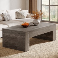 Table basse rectangulaire Tribesigns de 51 pouces pour salon, table d'appoint de style farmhouse avec base en bois épaissi