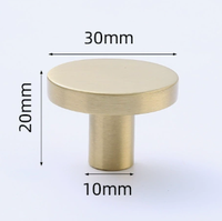 Boutons ronds classiques modernes en laiton massif avec finition or brossé pour commode, tiroir, chambre à coucher, salle de bain, armoires et cuisine