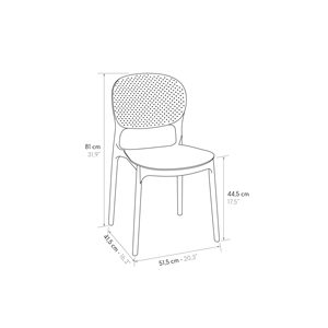 Anita <b>Chair</b> Set Of 4 Grey <b>Polypropylene</b> Indoor Outdoor Use - Product Image 4