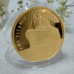 Moneta commemorativa della nave RMS Titanic e della mappa del viaggio in memoria delle vittime - Product Image 3