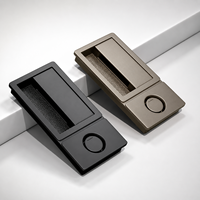 Serrure de porte de chambre à coucher invisible magnétique silencieuse minimaliste moderne pour portes en bois, design plat noir, utilisation intérieure universelle