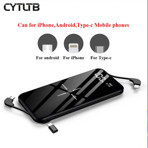 Banque De Puissance Mobile personnalisée Chargeurs De Charge Batterie Avec <span class=keywords><strong>C</strong></span>âble, Recharge Sans Fil Chargeur Mobile de Banque De Puissance Portable 10000Mah - Product Image 4