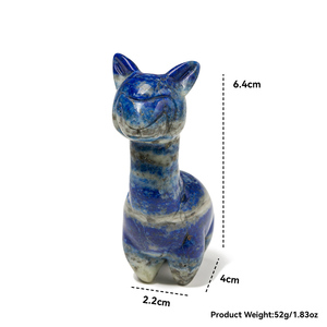 Figurine d'alpaga en cristal de <span class=keywords><strong>pierre</strong></span> précieuse sculptée à la main de 2,5 pouces, <span class=keywords><strong>pierre</strong></span> naturelle de guérison, sculpture d'animal mignon, mini-statues d'alpaga pour cadeaux - Product Image 5