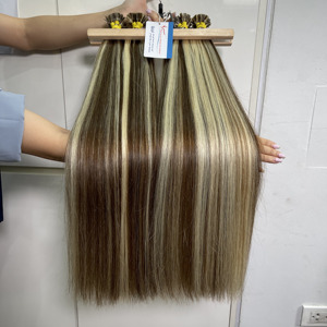 Meilleure vente 100% cheveux vierges vietnamiens Remy pointe plate gris naturel droite Machine Double trame prix de gros prêt à expédier - Product Image 6