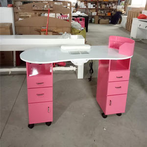 Kisen Venta caliente <span class=keywords><strong>de</strong></span> lujo moderno acrílico barato vidrio superior belleza spa blanco <span class=keywords><strong>uñas</strong></span> mesa con ventilador salón manicura equipo hecho en barbilla - Product Image 2